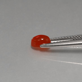 Corniola Arancio rosso naturale da 0.57 ct, Trasparente, Trasparente/Traslucido