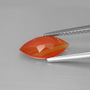 Corniola Arancio rosso naturale da 1.30 ct, Trasparente, Trasparente/Traslucido