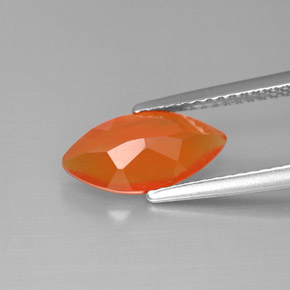 Corniola naturale arancione da 1,43 ct, trasparente, trasparente/traslucido