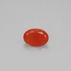 Corniola rosso aranciato naturale da 0,64 ct, trasparente, trasparente/traslucido