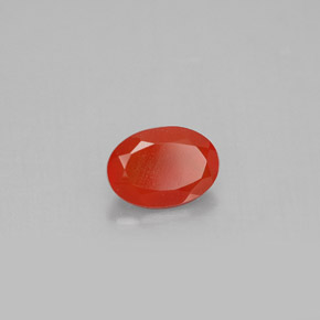 Corniola rosso aranciato naturale da 0,64 ct, trasparente, trasparente/traslucido