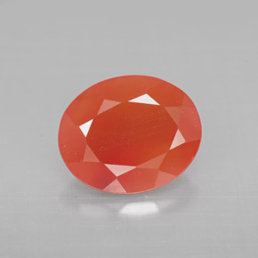 Corniola Arancio rosso naturale da 3.09 ct, Trasparente, Trasparente/Traslucido