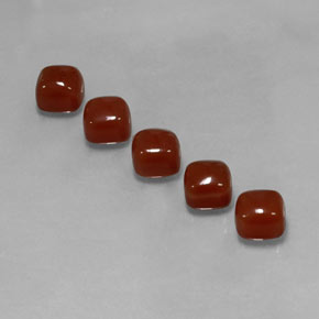 Corniola naturale arancione da  ct, taglio a cuscino, traslucido