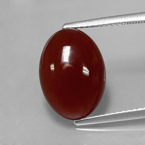 Corniola Arancio rosso naturale da 5.98 ct, Taglio ovale, Traslucido