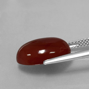Corniola Arancio rosso naturale da 5.98 ct, Taglio ovale, Traslucido