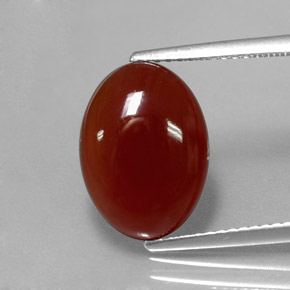 Corniola naturale arancione da 5,28 ct, taglio ovale, traslucido