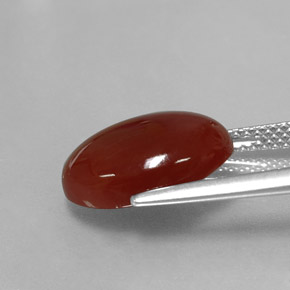 Corniola naturale arancione da 5,28 ct, taglio ovale, traslucido