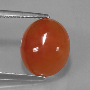 Corniola naturale arancione da 4,54 ct, trasparente, trasparente/traslucido