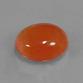 Corniola rosso aranciato naturale da 4,33 ct, taglio ovale, traslucido