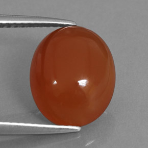 Corniola naturale arancione da 4,06 ct, taglio ovale, traslucido
