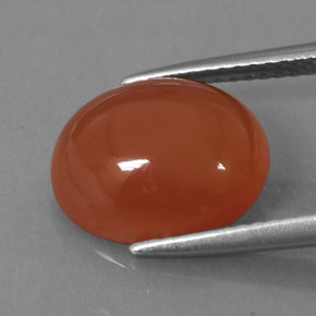 Corniola naturale arancione da 4,06 ct, taglio ovale, traslucido
