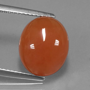 Corniola Arancione naturale da 4.98 ct, Taglio ovale, Traslucido