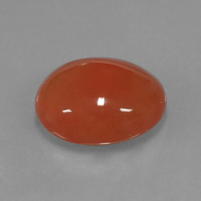 Corniola naturale arancione da 3,92 ct, taglio ovale, traslucido
