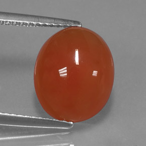 Corniola naturale arancione da 3,92 ct, taglio ovale, traslucido