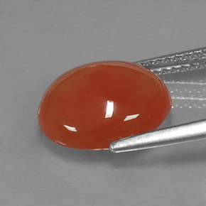Corniola naturale arancione da 3,92 ct, taglio ovale, traslucido