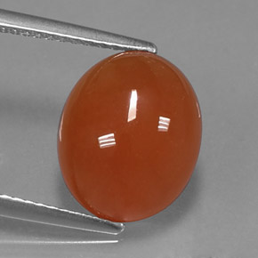 Corniola Arancione naturale da 5.13 ct, Taglio ovale, Traslucido