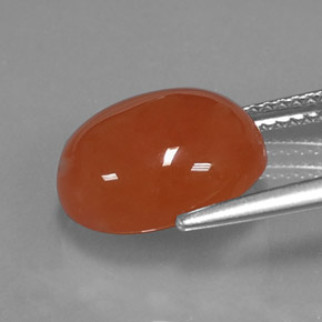 Corniola Arancione naturale da 5.13 ct, Taglio ovale, Traslucido