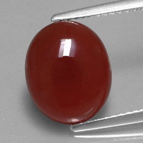 Corniola naturale rosso da 4,71 ct, taglio ovale, traslucido