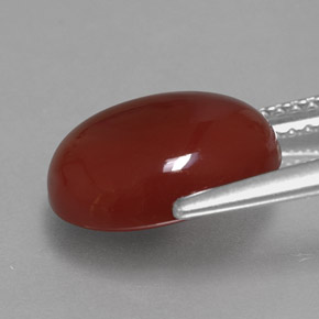Corniola naturale rosso da 4,71 ct, taglio ovale, traslucido