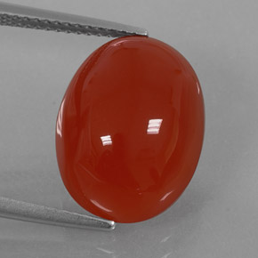 Corniola Arancio rosso naturale da 9.21 ct, Taglio ovale, Traslucido