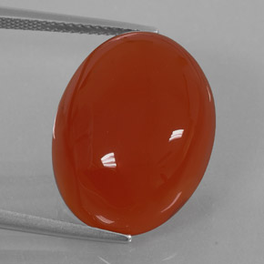 Corniola naturale arancione da 17,01 ct, taglio ovale, traslucido