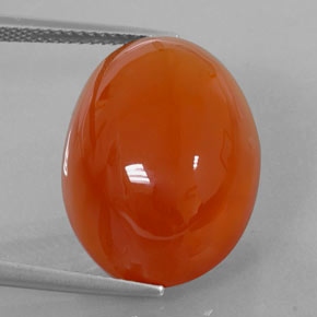Corniola naturale arancione da 18,75 ct, taglio ovale, traslucido