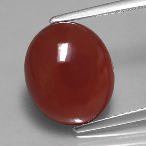Corniola naturale arancione da 6,11 ct, taglio ovale, traslucido