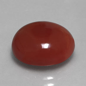 Corniola naturale arancione da 6,11 ct, taglio ovale, traslucido
