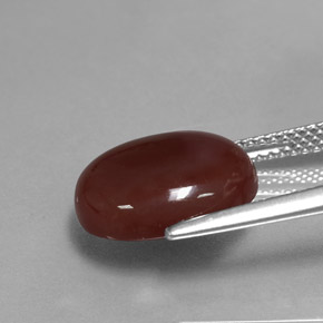 Corniola naturale marrone da 5,81 ct, taglio ovale, traslucido