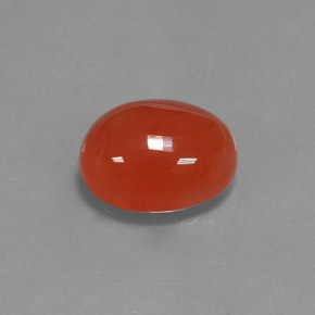 Corniola naturale arancione da 3,77 ct, taglio ovale, traslucido