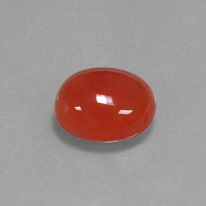 Corniola naturale arancione da 3,68 ct, taglio ovale, traslucido