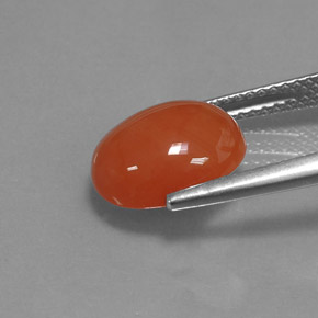 Corniola naturale arancione da 3,33 ct, taglio ovale, traslucido