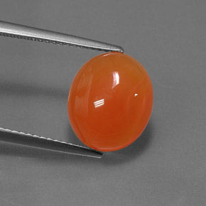 Corniola naturale arancione da 4,71 ct, taglio ovale, traslucido