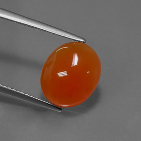 Corniola naturale arancione da 4,17 ct, taglio ovale, traslucido