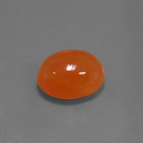 Corniola naturale arancione da 5,07 ct, taglio ovale, traslucido