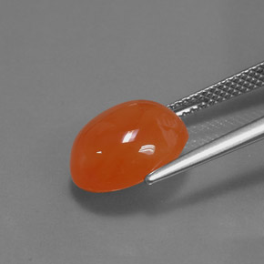 Corniola naturale arancione da 5,07 ct, taglio ovale, traslucido