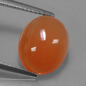 Corniola naturale arancione da 4,22 ct, taglio ovale, traslucido