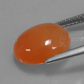 Corniola naturale arancione da 4,22 ct, taglio ovale, traslucido