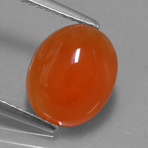 Corniola naturale arancione da 3,29 ct, trasparente, trasparente/traslucido