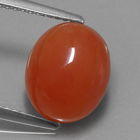 Corniola naturale arancione da 4,16 ct, trasparente, trasparente/traslucido