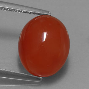 Corniola naturale arancione da 3,67 ct, trasparente, trasparente/traslucido
