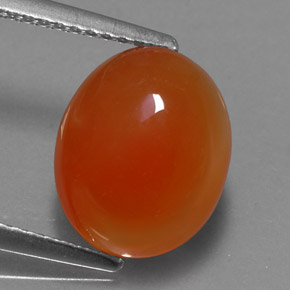 Corniola naturale arancione da 4,11 ct, trasparente, trasparente/traslucido