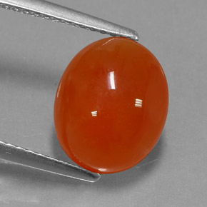 Corniola naturale arancione da 3,80 ct, trasparente, trasparente/traslucido