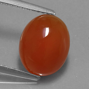 Corniola naturale arancione da 3,44 ct, trasparente, trasparente/traslucido