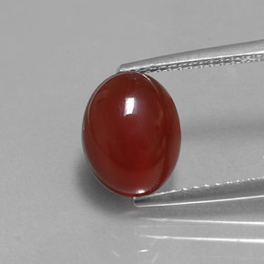 Corniola naturale arancione da 2,98 ct, taglio ovale, traslucido