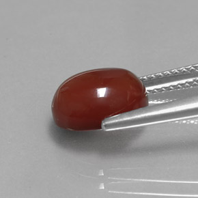 Corniola naturale arancione da 2,98 ct, taglio ovale, traslucido
