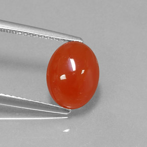 Corniola Arancio rosso naturale da 2.59 ct, Taglio ovale, Traslucido