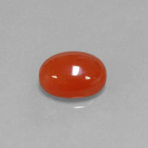 Corniola Arancio rosso naturale da 2.59 ct, Taglio ovale, Traslucido