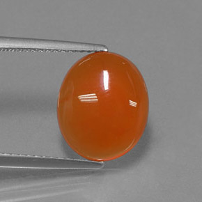 Corniola naturale arancione da 3,69 ct, taglio ovale, traslucido