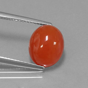Corniola naturale arancione da 4,02 ct, taglio ovale, traslucido